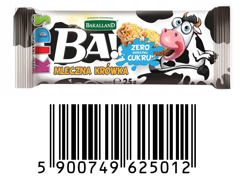 Bakalland KIDS Mleczna Krówka dla dzieci bez cukru 25g