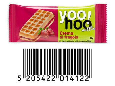 Gofry Yoo Hoo z Nadzieniem Truskawkowym 50g