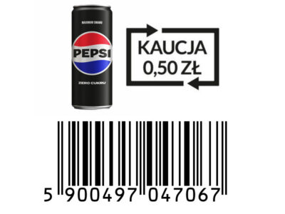 Pepsi Zero puszka 0,33L SLEEK - KAUCJA