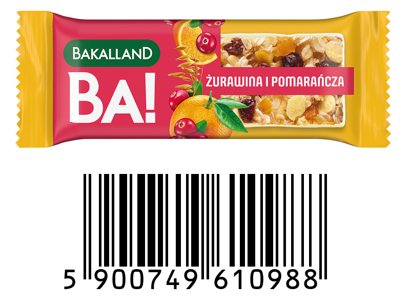 Bakalland Żurawina i Pomarańcza 40g