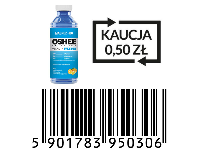 Oshee Vitamin Water Magnez + B6 555ml - KAUCJA