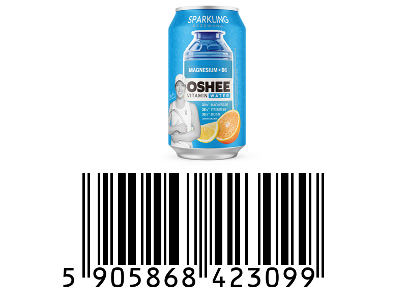 OSHEE Vitamin Water Sparkling MAGNEZ + B6 Cytryna Pomarańcza puszka 0,33L